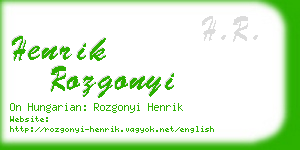 henrik rozgonyi business card